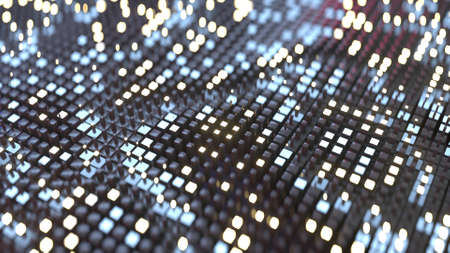 Abstract glowing cubes. 3D renderの写真素材