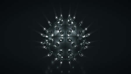 Fiction device with filament light bulbs. Computer grnerated graphics. 3D render illustration
の写真素材