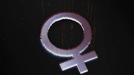 Female sign. Gender symbol. 3D render illustrationの写真素材