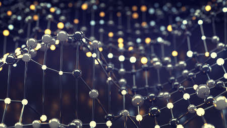 Concept of network and internet communication. Abstract computer graphics. 3D rendering with DOFの写真素材