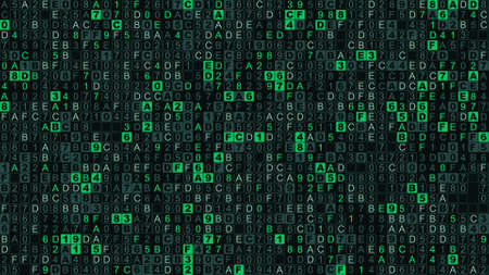 Seamless pattern of HEX digital data. Computer generated illustration