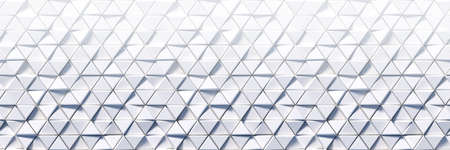 White pattern of triangles. Geometric shapes background. Abstract 3D rendering illustration