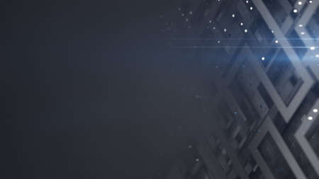 Technical plate and free space. 3D rendering illustration with DOF