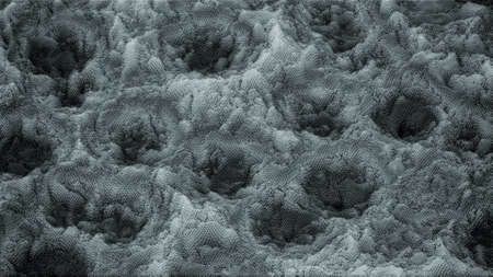 Voxel topographic structure. 3D rendering