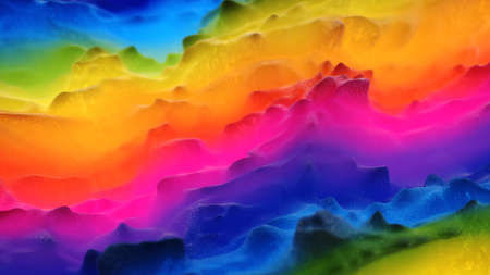 Colorful topographic surface. 3D render