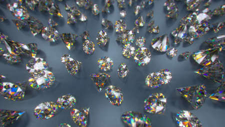 Lots brilliant round cut diamonds. 3D renderの写真素材