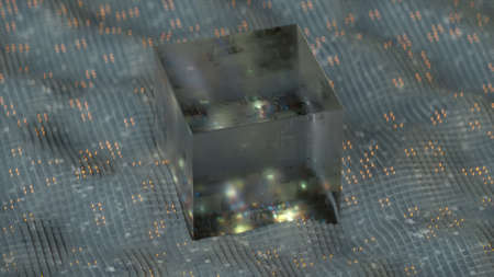 Concept of big data processing. Futuristic digital information technologies visualization. 3D render