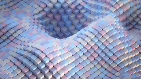 Abstract background with gentle colors cubes. 3D render