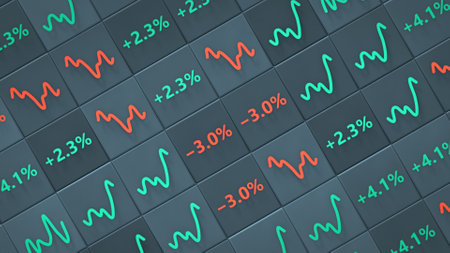 Stock market statistics. Financial investment or trading concept. 3D render