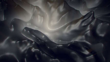 Black liquid misty shape. Computer generated abstract background. 3D rendering