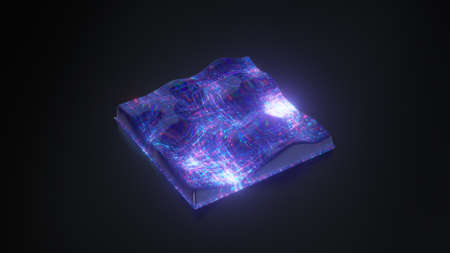 Big data threads. Futuristic technology visualization. 3D render