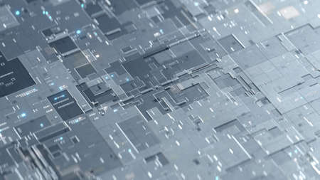 Abstract digital high tech background. 3D render illustration