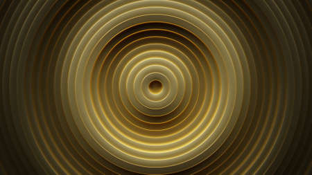 Gold concentric circles. 3D renderingの写真素材
