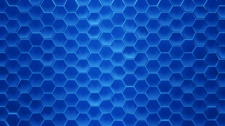 Blue honeycomb background. 3D renderの写真素材