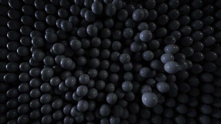Black spheres falling. 3D render illustrationの写真素材