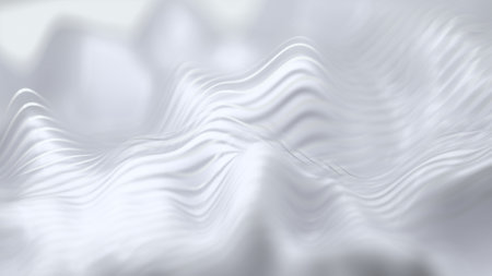 White wave abstract background. 3D renderingの写真素材