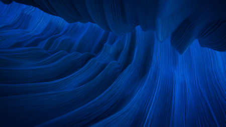 Blue abstract organic fluid form. 3D renderの写真素材