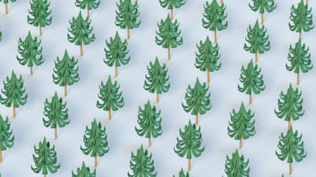 Christmas trees. Isometric cartoon style 3D renderの写真素材