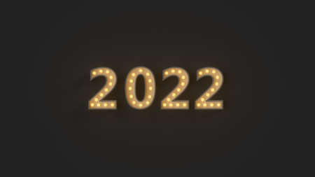 New Year Decoration 2022 Christmas celebration. 3D renderの写真素材