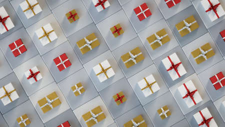 Shiny luxury gift boxes. 3D renderの写真素材
