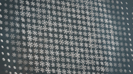 Snowflakes 3D render illustrationの写真素材