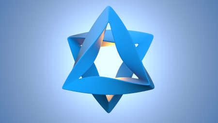 Jewish six pointed Star of David. 3D renderingの写真素材