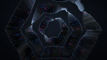 Digital data analysis visualization. Futuristic information technologies background. 3D renderingの写真素材