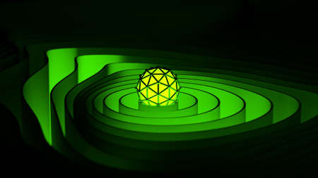 Green ripple background. 3D rendering illustrationの写真素材