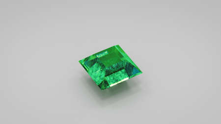 Shiny green gemstone closeup. 3D renderの写真素材