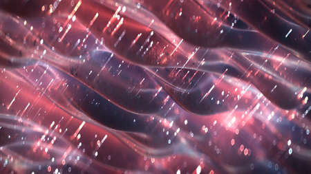 Relief with glowing light trails. 3D render illustrationの写真素材