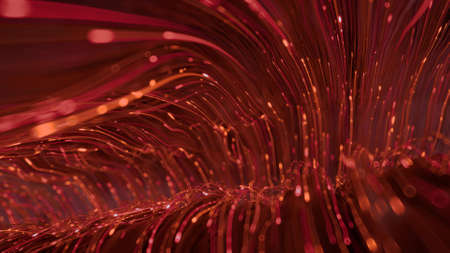 Red light trails. Computer generated abstract background. 3D render illustrationの写真素材