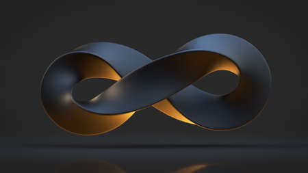 Black Infinity symbol. 3D render