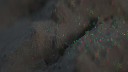 Landscape surface scanning. Modern technology of geological mapping. 3D render