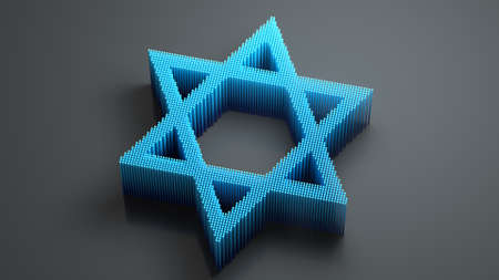 Star of David. 3D render illustartion