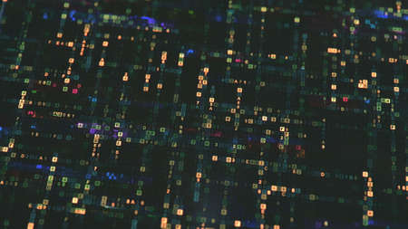 Digital hex-code technology background. 3D render