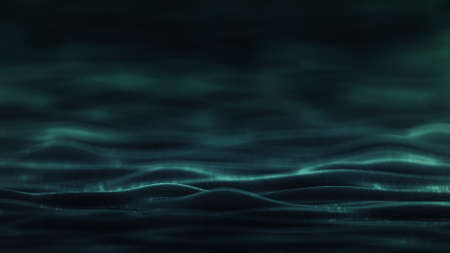 Dark green shiny form organic wavy. 3D render illustrationの写真素材