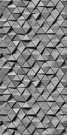 Gray pattern of triangles. Geometric shapes background. Abstract 3D renderingの写真素材