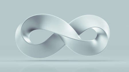 White Infinity symbol. 3D rendering illustrationの写真素材