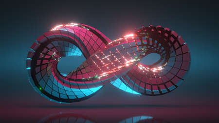 Twisted infinity symbol. 3D renderの写真素材