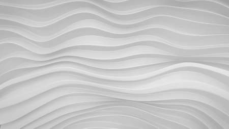White smooth horizontal lines. Abstract background. 3D renderの写真素材
