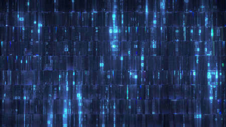 Blue computer code abstraction. 3D renderの写真素材