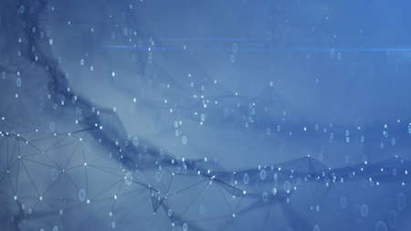 Blue futuristic network shape. 3D renderの写真素材