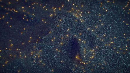 Magic rocky surface with fairydust. 3D render illustrationの写真素材