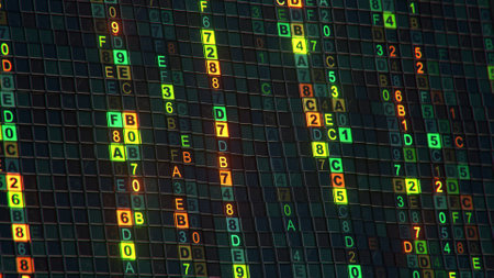 Digital code machine language visualization. 3D renderの写真素材