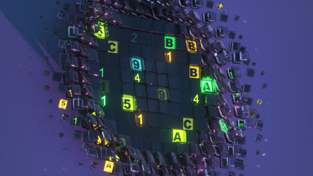 Futuristic big data concept. 3D render
