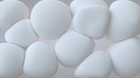 White soft spheres. 3D renderingの写真素材