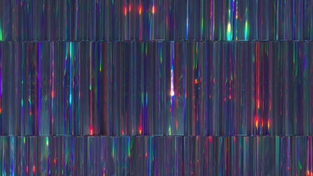 Neon light vertical lines and glass. Abstract background. 3D renderの写真素材