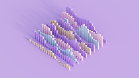 Isometric data graphs. 3D renderの写真素材
