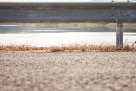road and lakeの写真素材