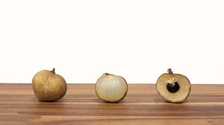 longan fruits - exotic  fruits on background
